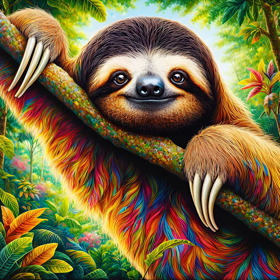 Thumbnail: Rainbow Sloth Metal Wall Art | Arven Studio
