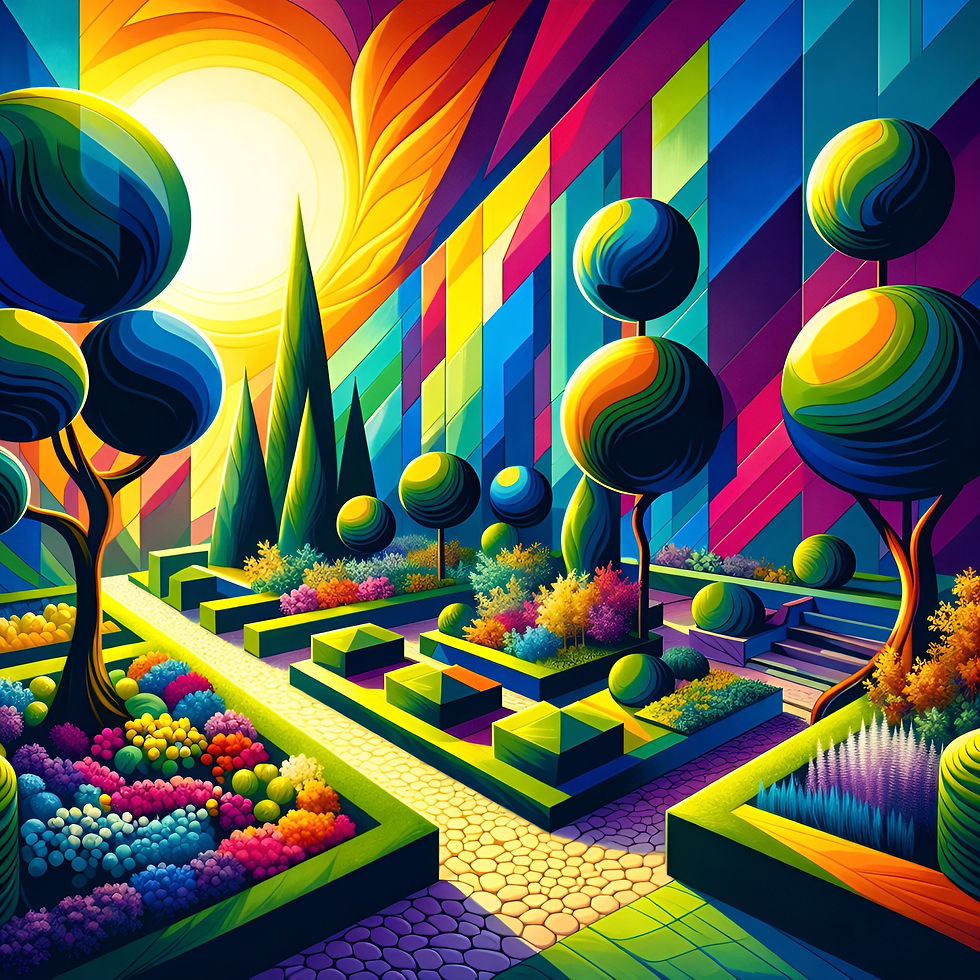 Chromatic Garden aluminium dibond wall art 60x60 cm metal print