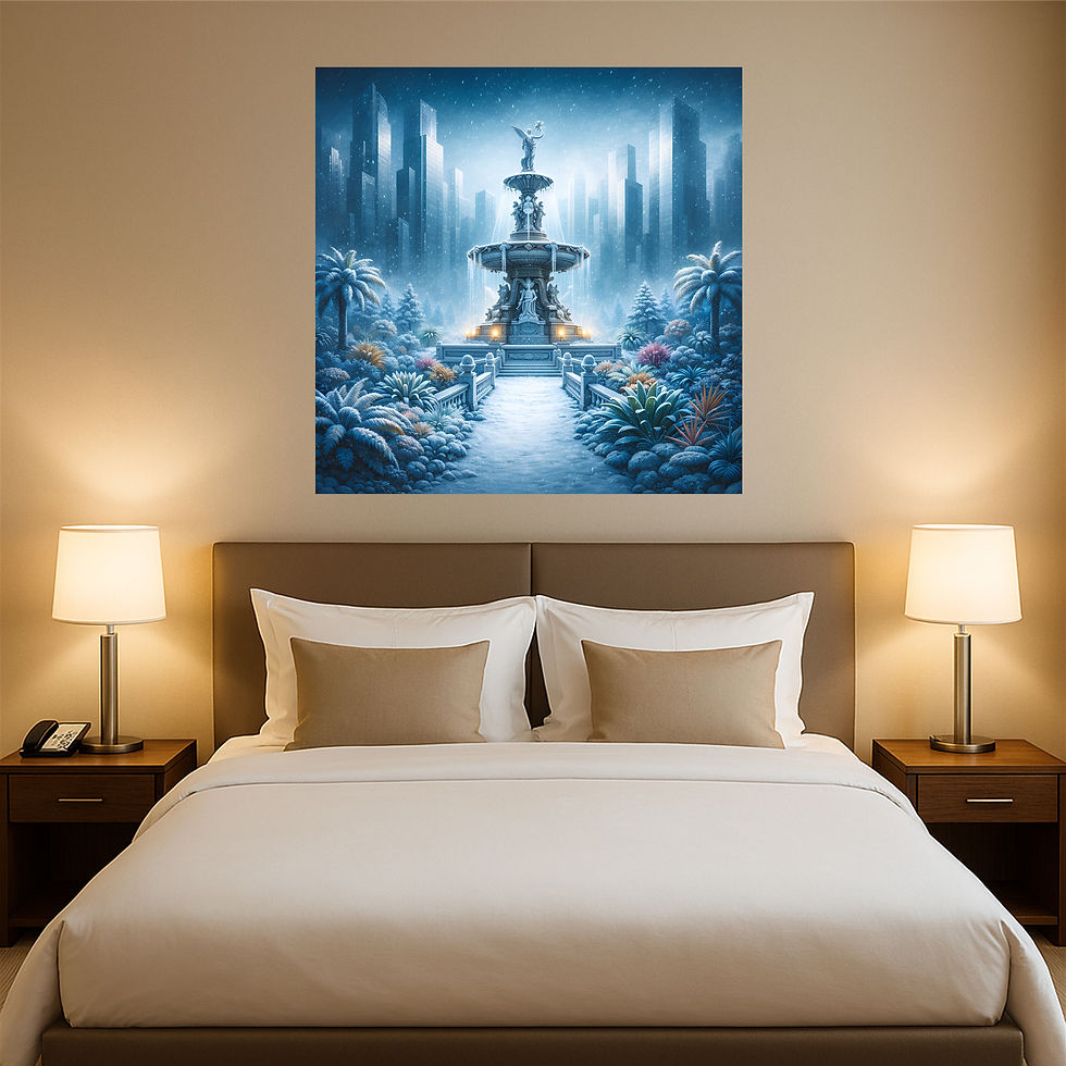 Thumbnail: Winter Fountain aluminium wall art luxury hotel interior