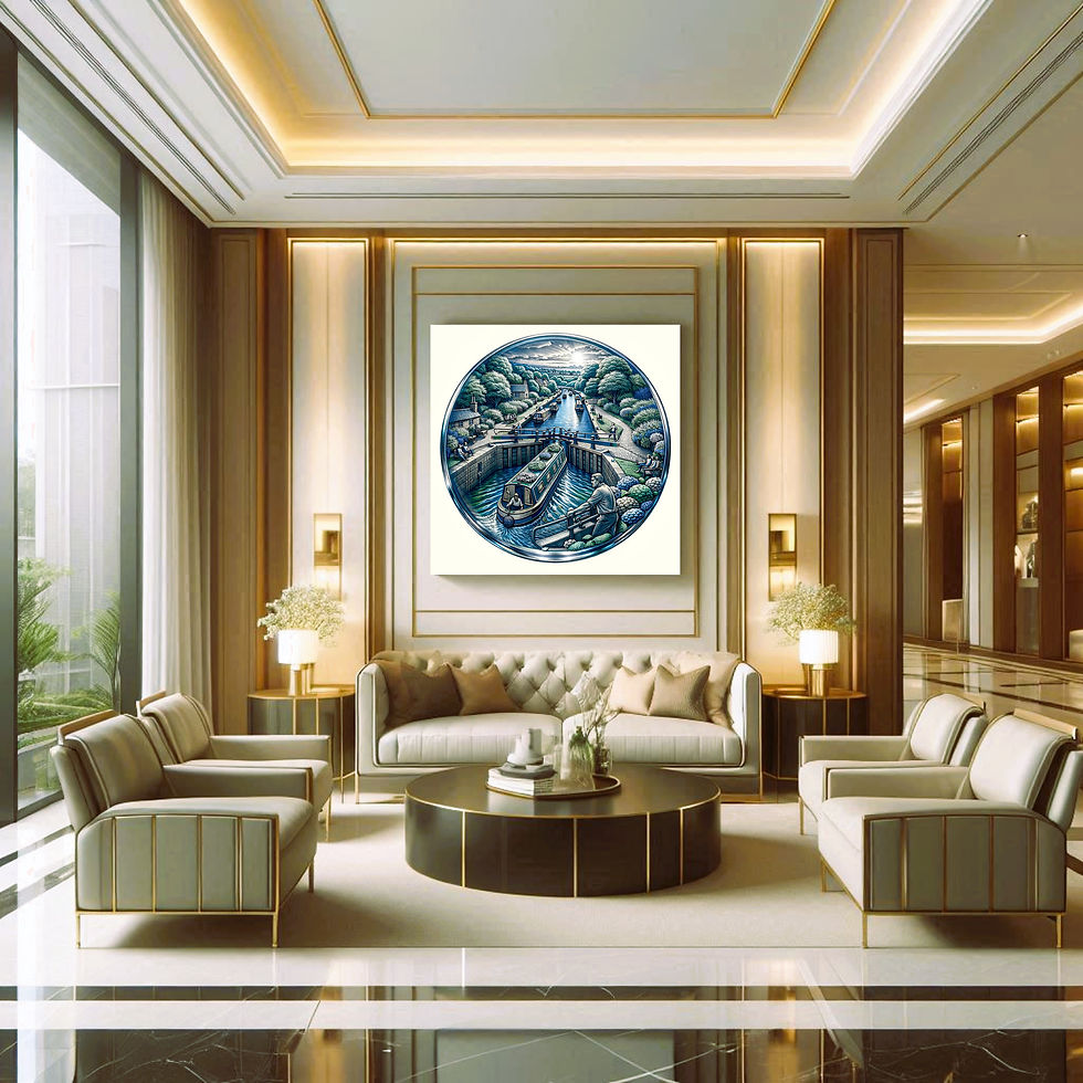 Thumbnail: Quiet Canal Lock Metal Wall Art | Arven Studio