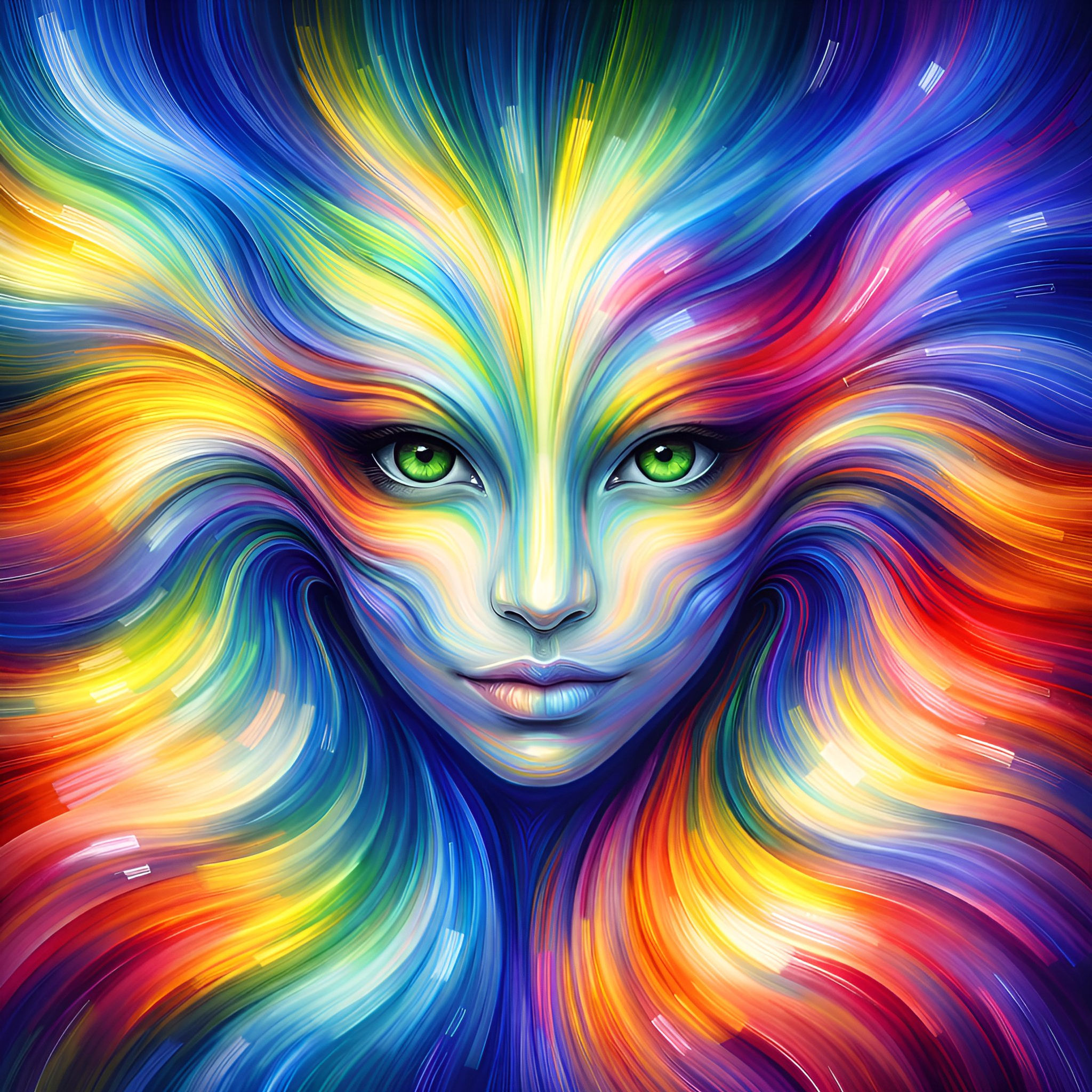 Radiant Spectrum Face Flow Metal Wall Art | Arven Studio