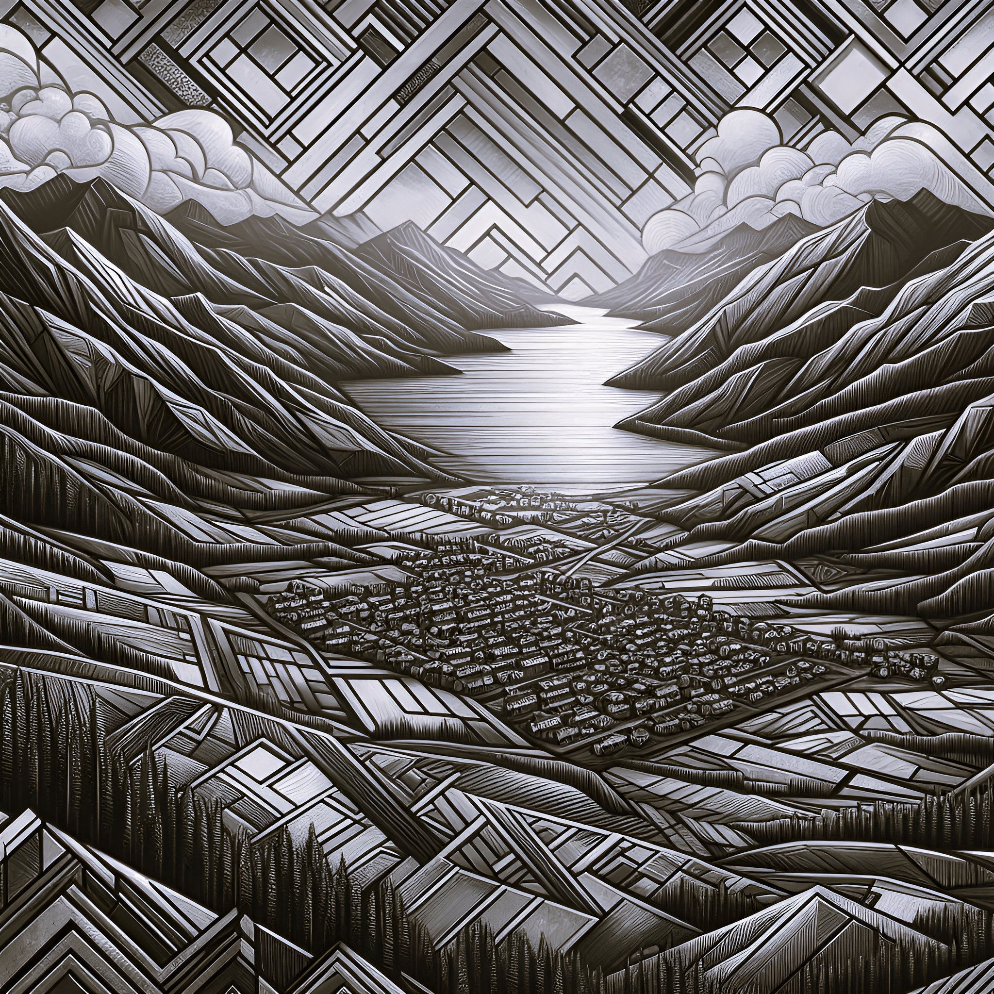 Monochrome Valley Metal Wall Art | Arven Studio