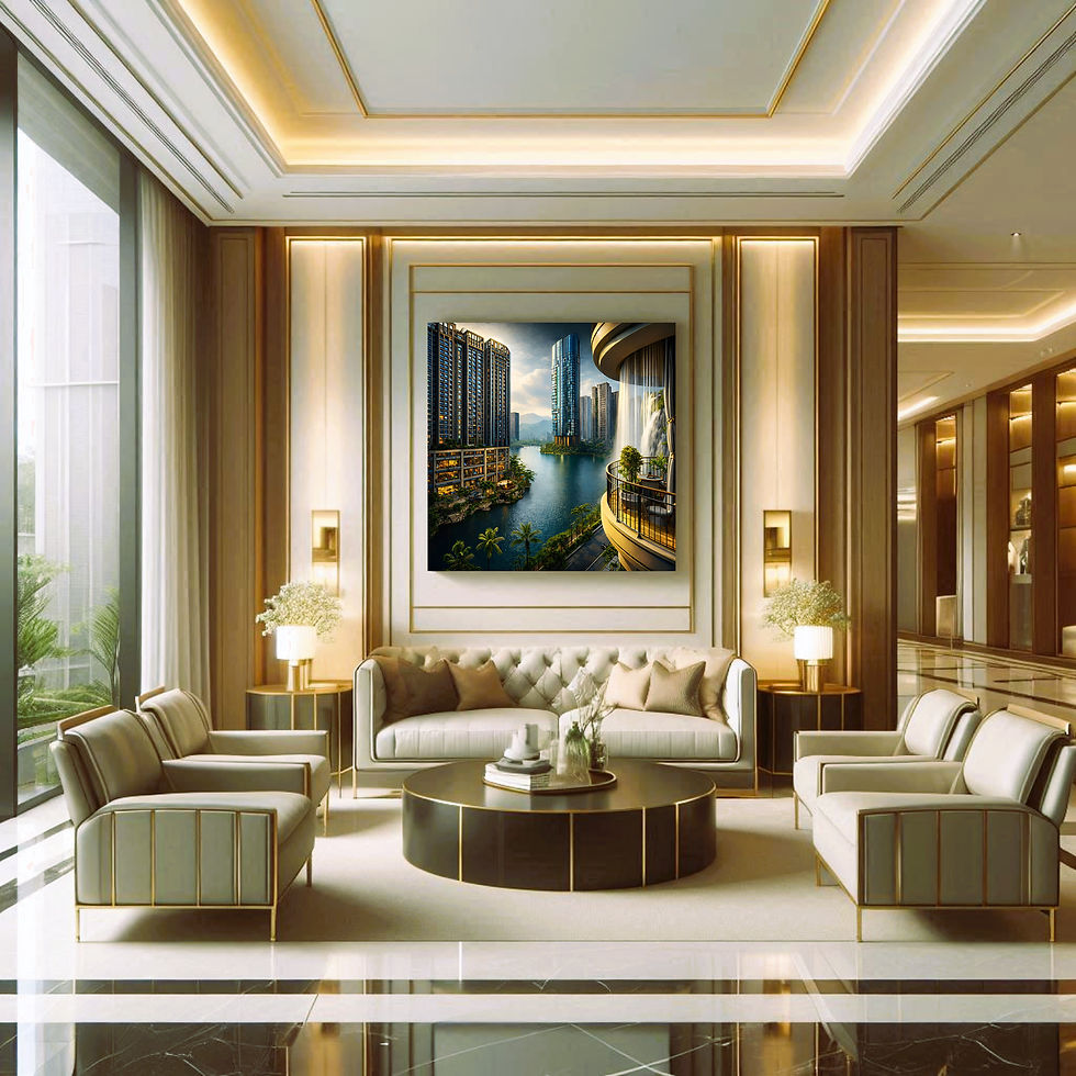 Thumbnail: Riverside Towers Metal Wall Art | Arven Studio