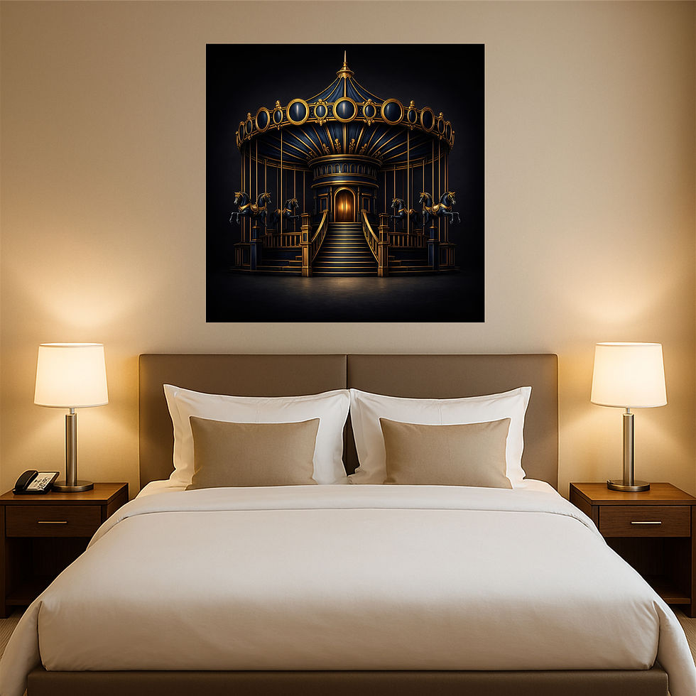 Thumbnail: Midnight Carousel aluminium wall art luxury hotel interior