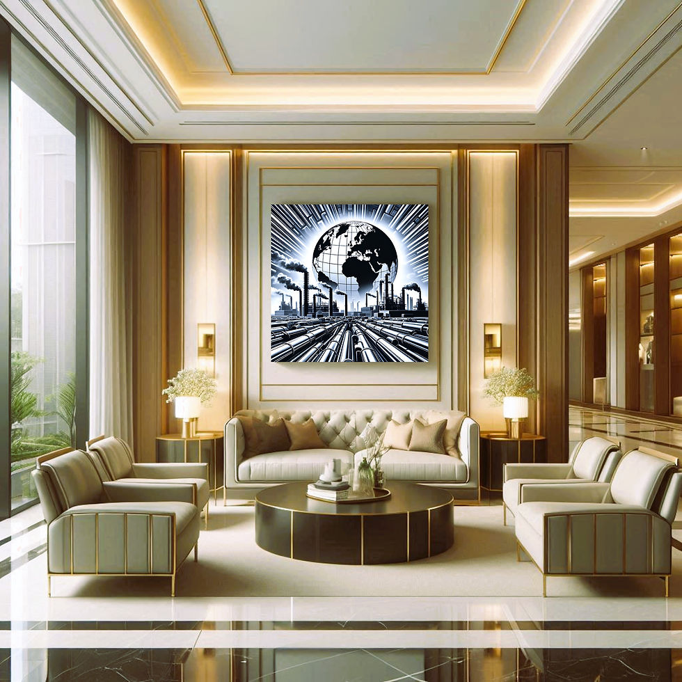 Thumbnail: Industrial Sphere office wall art contemporary workspace interior