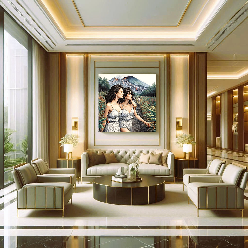 Thumbnail: Volcanic Path Sisters Metal Wall Art | Arven Studio