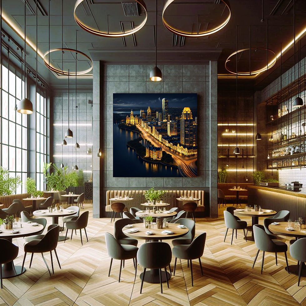Thumbnail: Midnight Skyline Metal Wall Art | Arven Studio