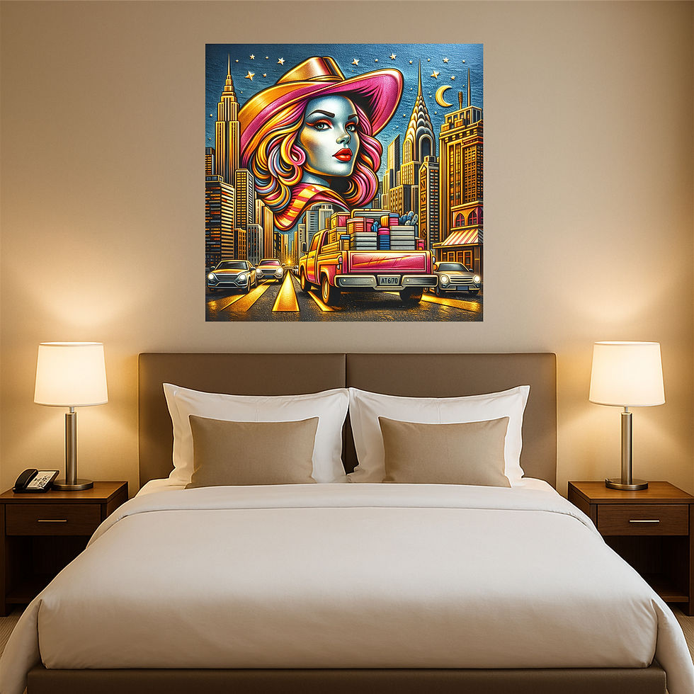 Thumbnail: Neon City Rider aluminium wall art luxury hotel interior