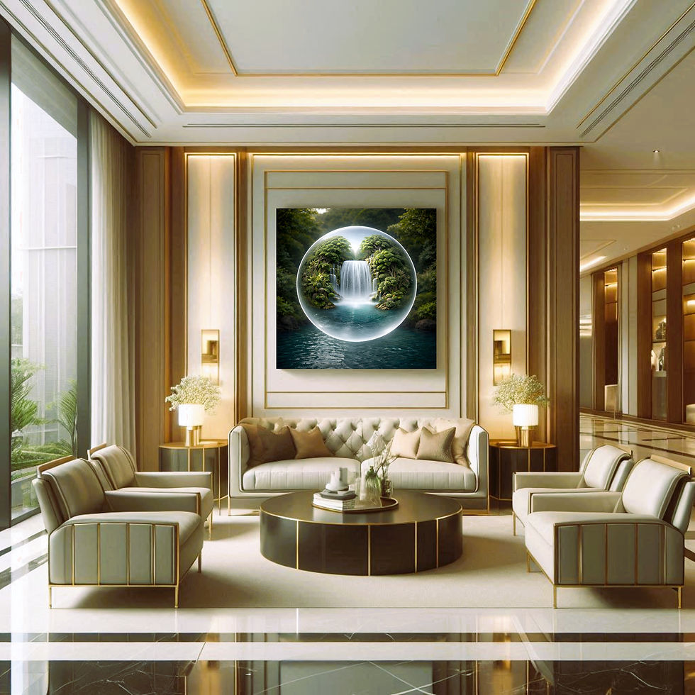 Thumbnail: Emerald Cascade office wall art contemporary workspace interior