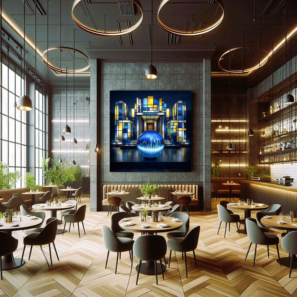 Thumbnail: Sapphire Pavilion Metal Wall Art | Arven Studio