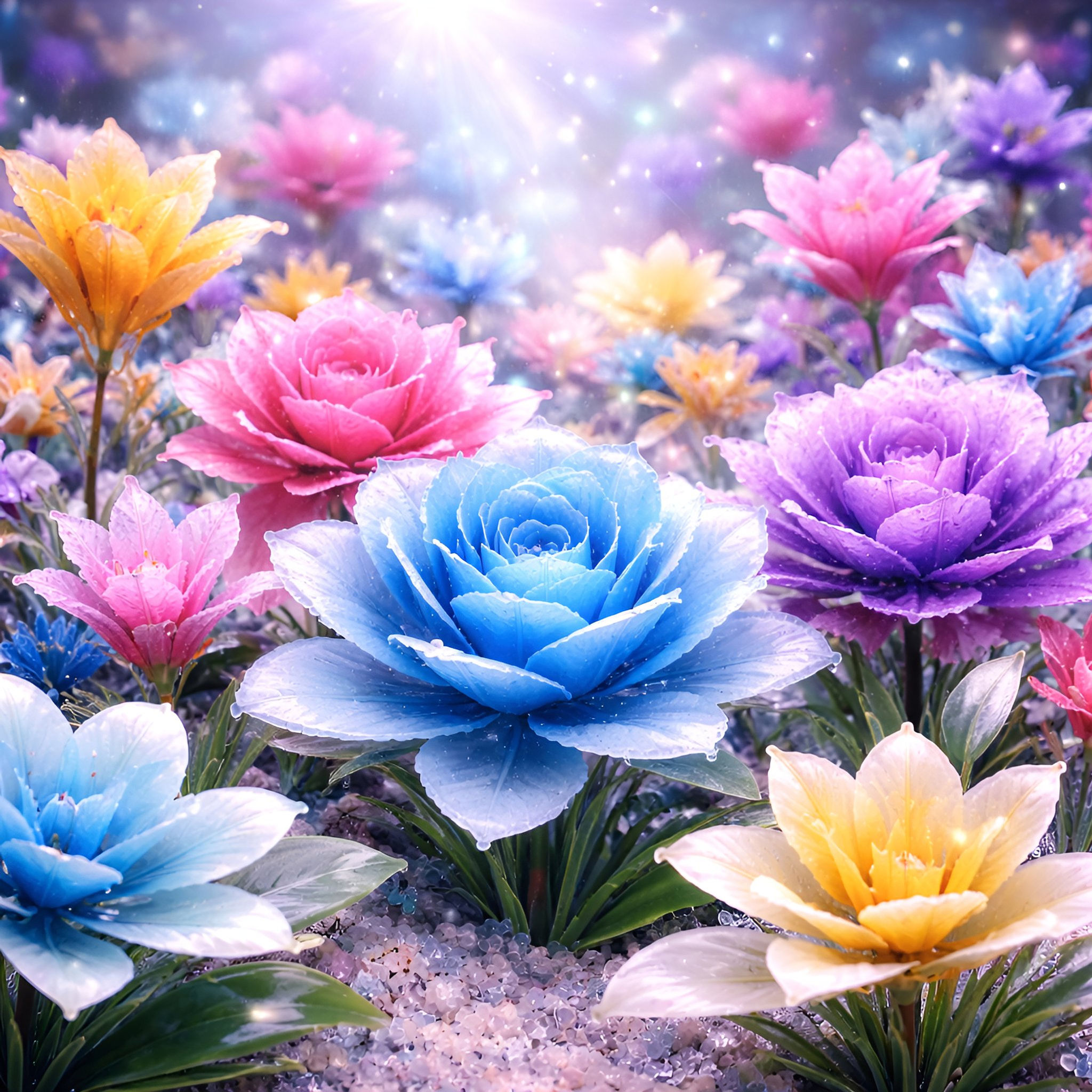 Celestial Garden aluminium dibond wall art 60x60 cm metal print