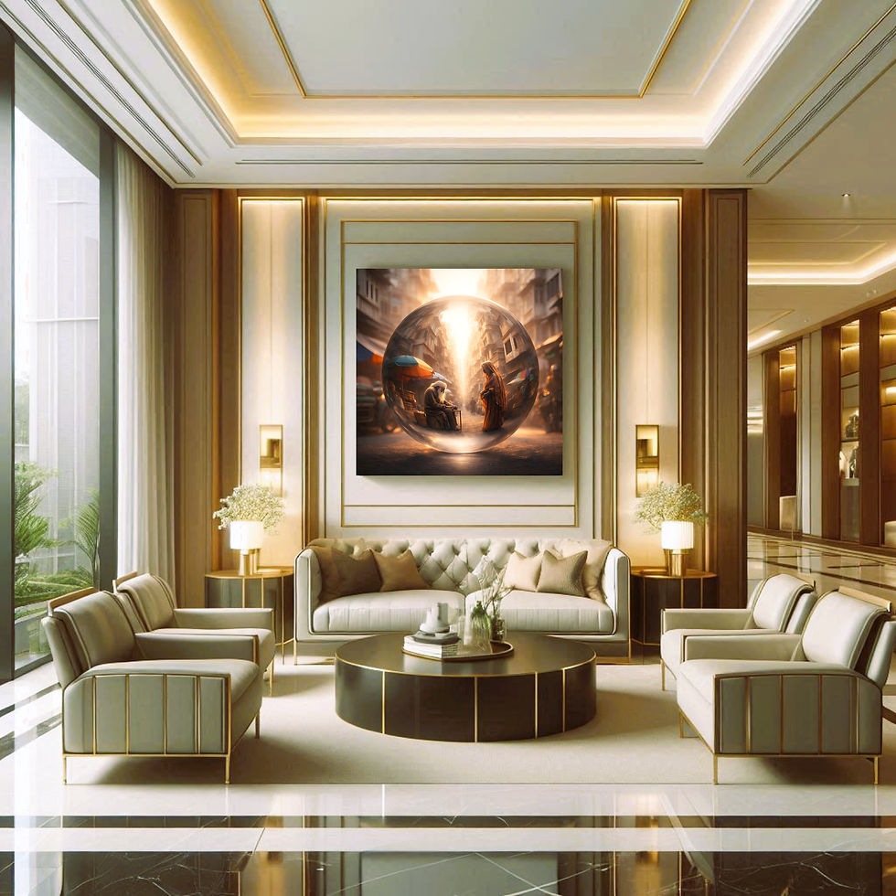 Thumbnail: Amber Market Sphere Metal Wall Art | Arven Studio