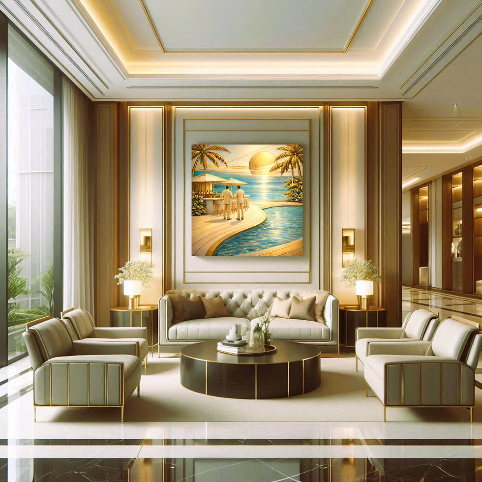 Thumbnail: Golden Horizon office wall art contemporary workspace interior
