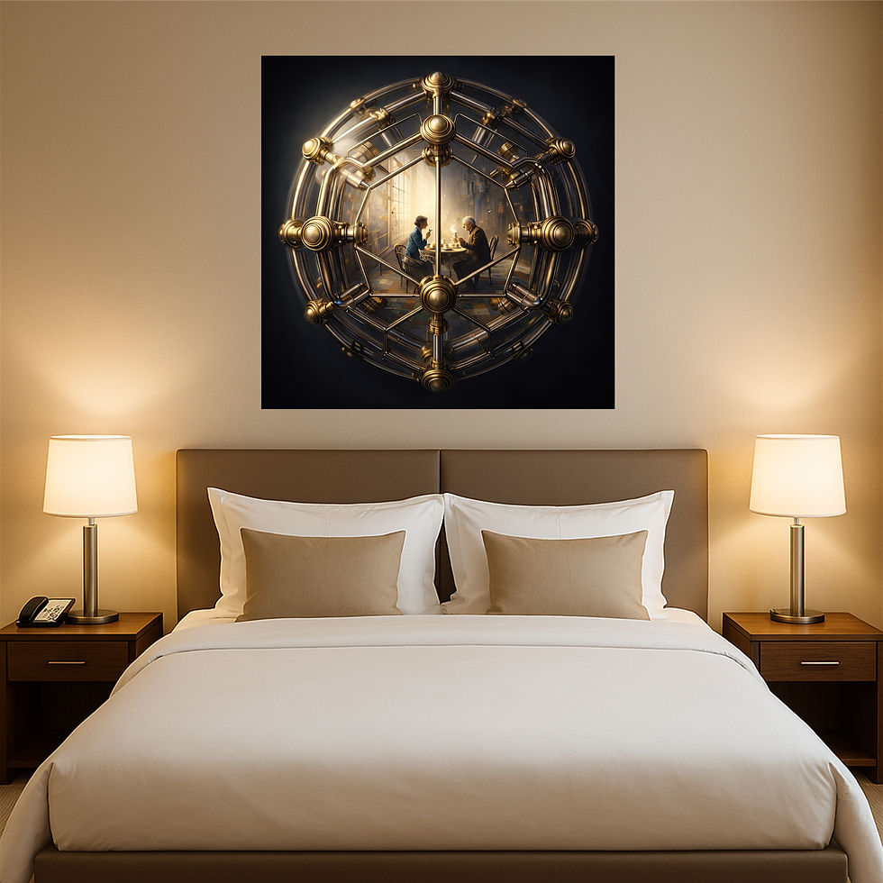 Thumbnail: Clockwork Tea aluminium wall art luxury hotel interior