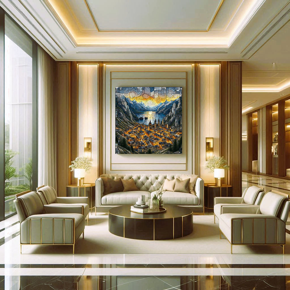 Thumbnail: Alpine Lanterns office wall art contemporary workspace interior