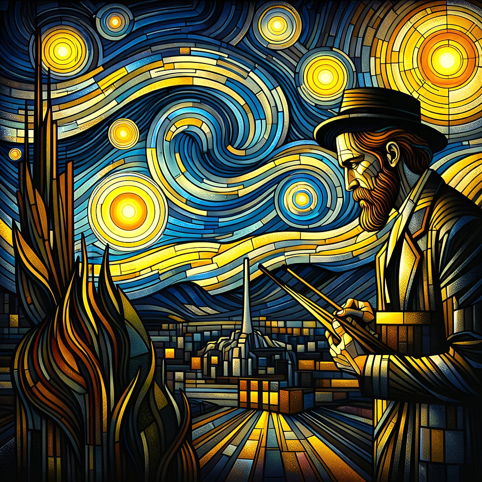 Nocturne Painter aluminium dibond wall art 60x60 cm metal print