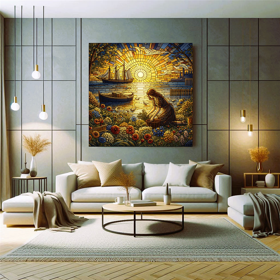 Thumbnail: Golden Harbour Mosaic Metal Wall Art | Arven Studio
