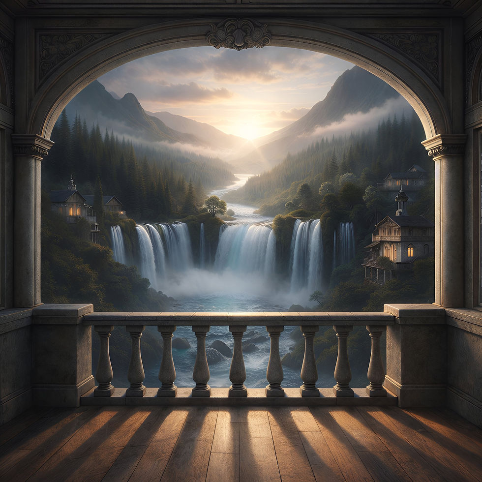 Thumbnail: Valley Cascade Vista Metal Wall Art | Arven Studio