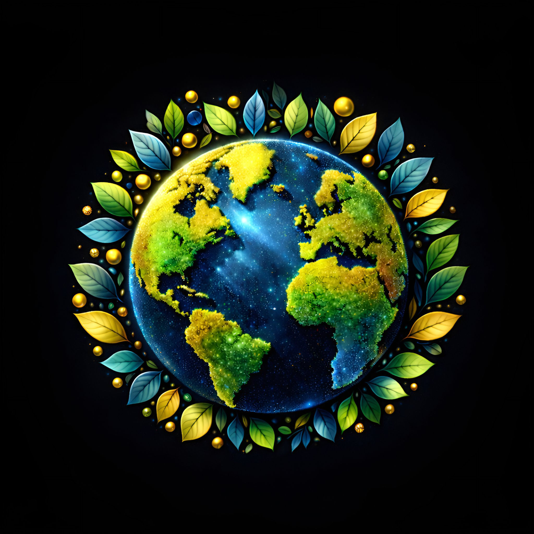 Living Earth aluminium dibond wall art 60x60 cm metal print