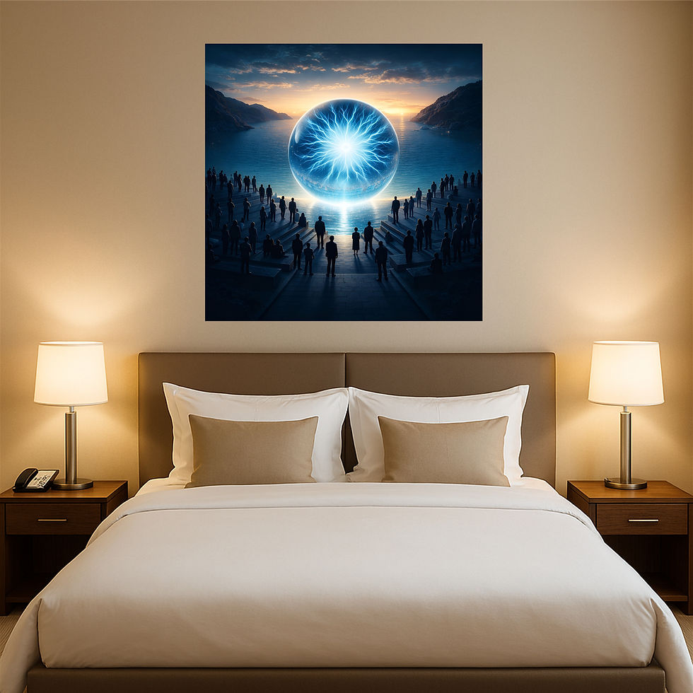 Thumbnail: Electric Horizon aluminium wall art luxury hotel interior