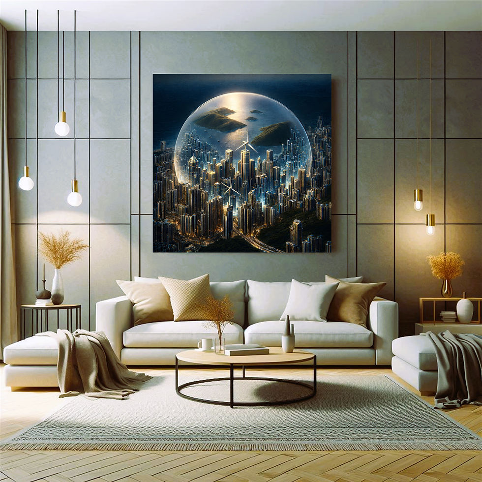 Thumbnail: Horizon Enclave metal wall art modern living room interior