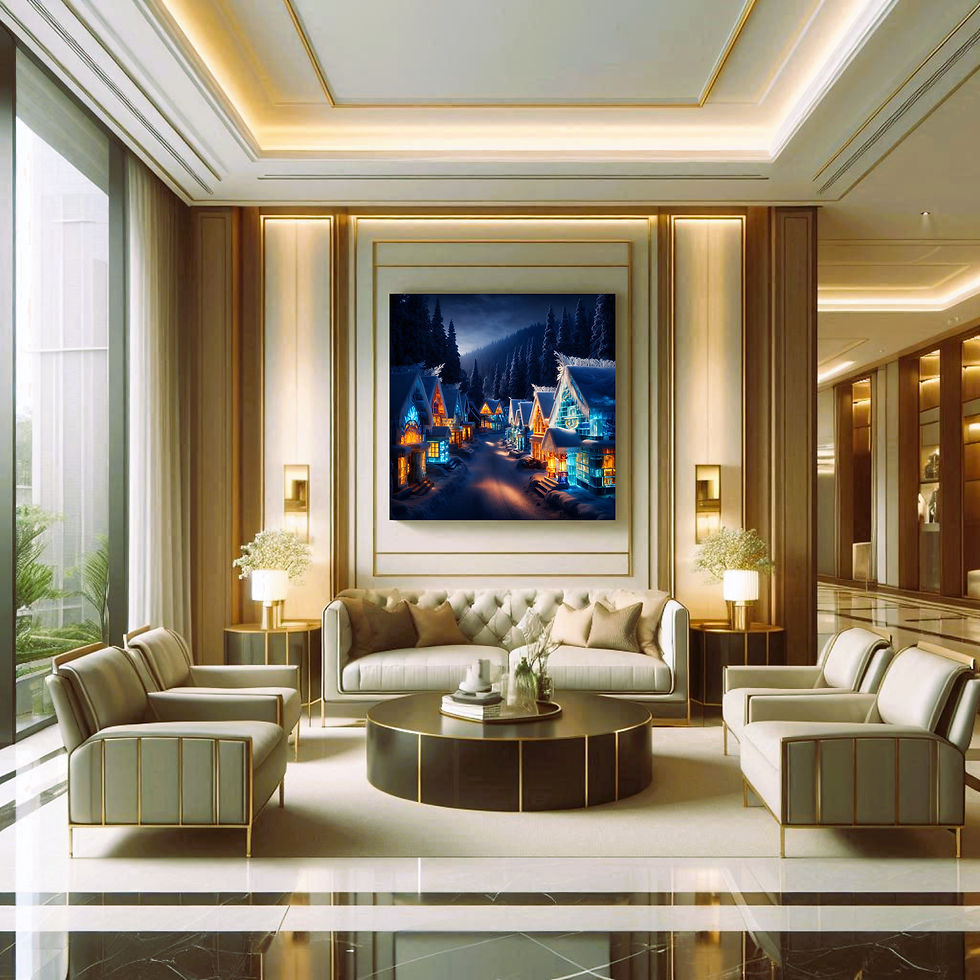 Thumbnail: Midnight Village office wall art contemporary workspace interior