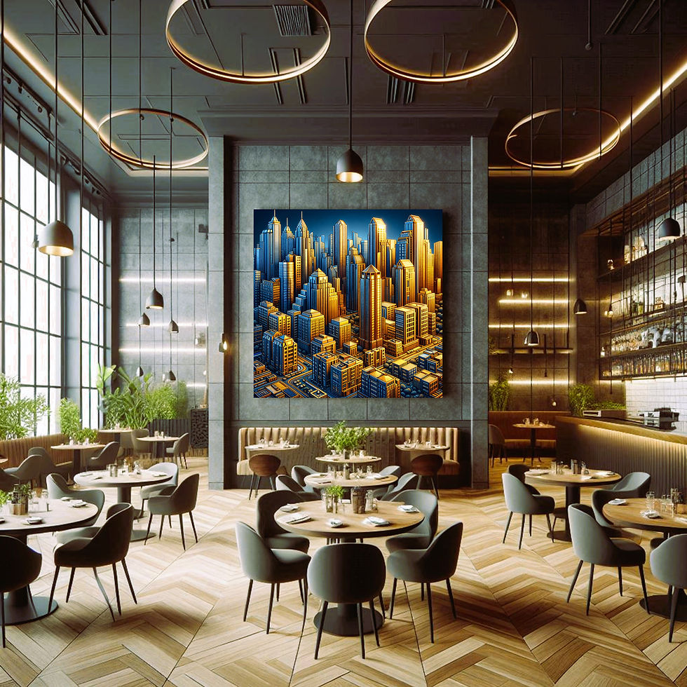 Thumbnail: Golden Skyline Metal Wall Art | Arven Studio