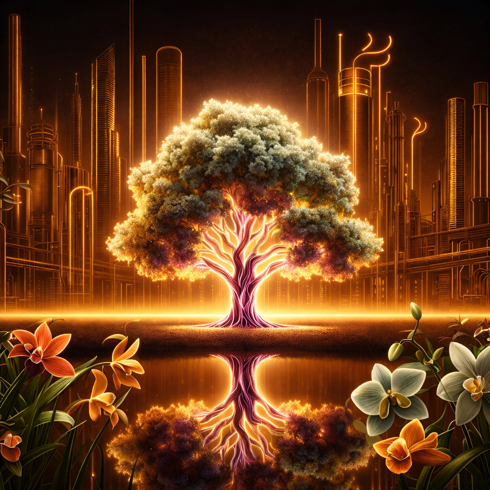 Luminous Arbor Metal Wall Art | Arven Studio