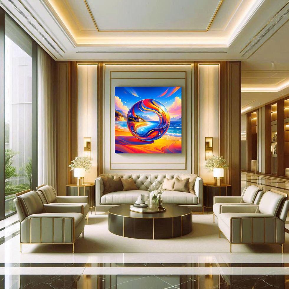 Thumbnail: Coastal Orb office wall art contemporary workspace interior