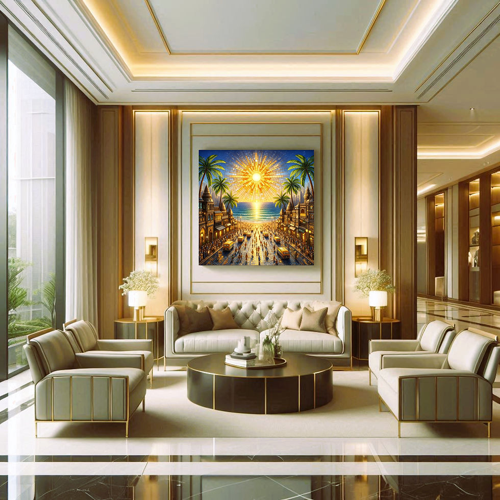 Thumbnail: Sunlit Boulevard office wall art contemporary workspace interior