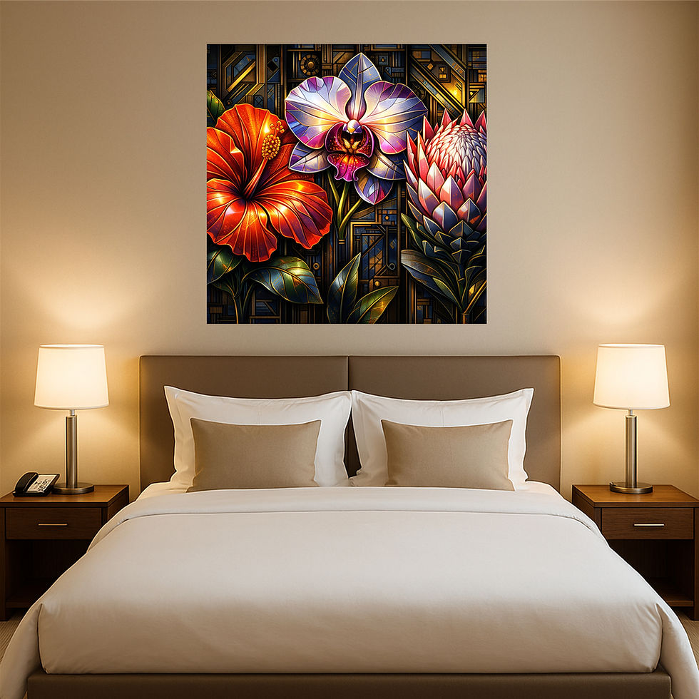 Thumbnail: Orchid Ember Bloom Metal Wall Art | Arven Studio