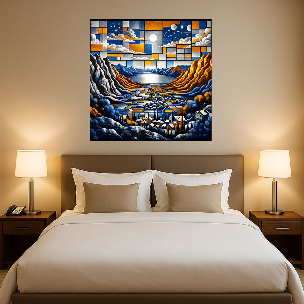 Thumbnail: Mosaic Horizon aluminium wall art luxury hotel interior