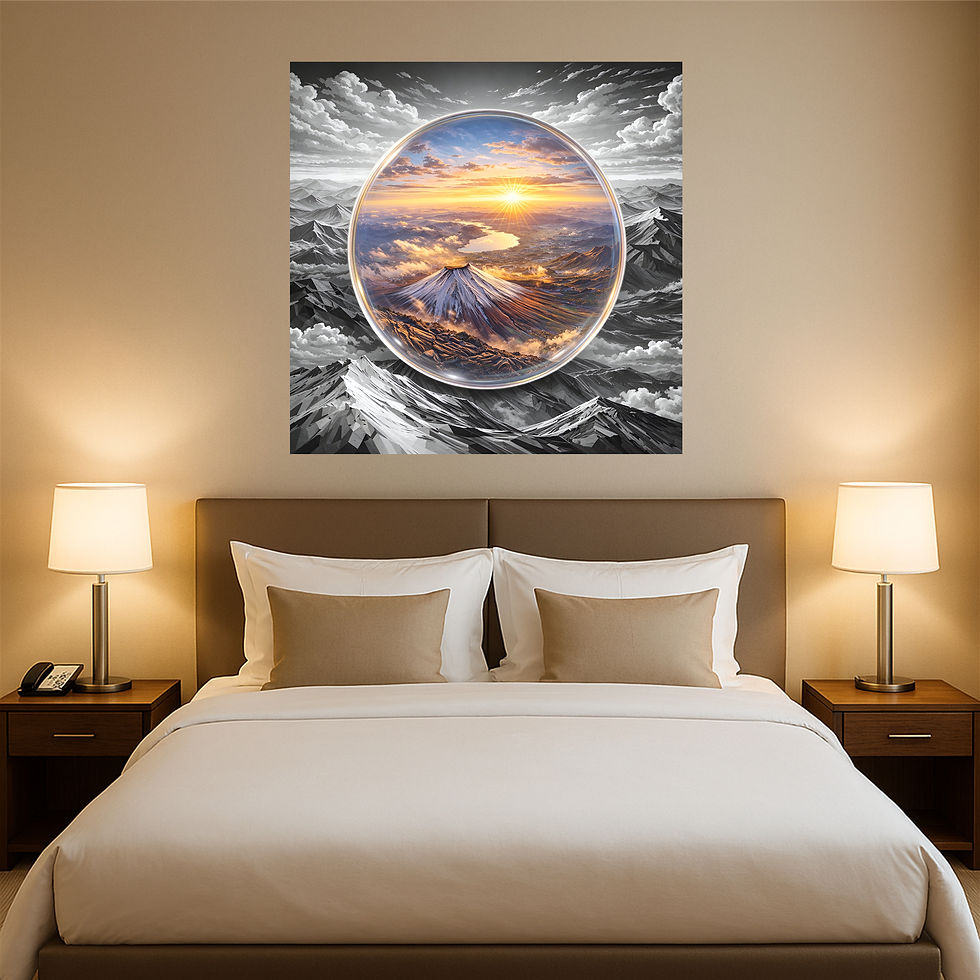 Thumbnail: Orbital Sunrise aluminium wall art luxury hotel interior