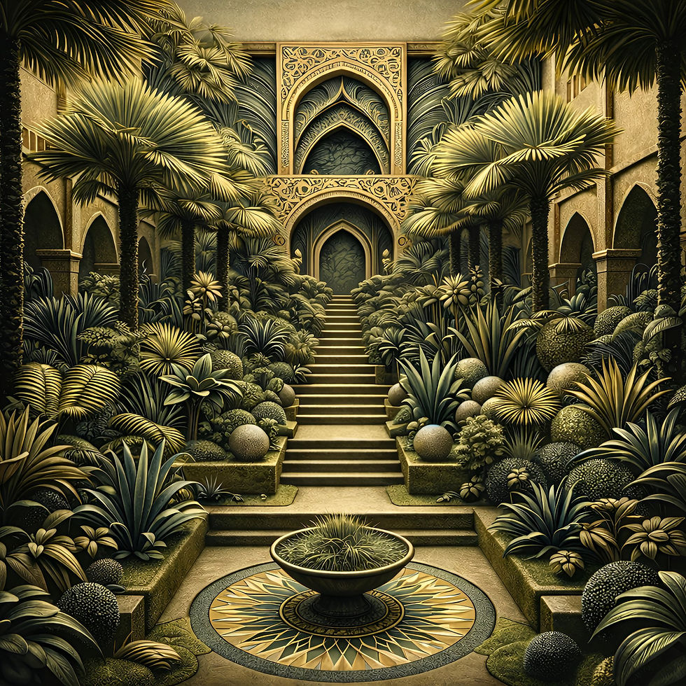 Desert Courtyard Gate aluminium dibond wall art 60x60 cm metal print