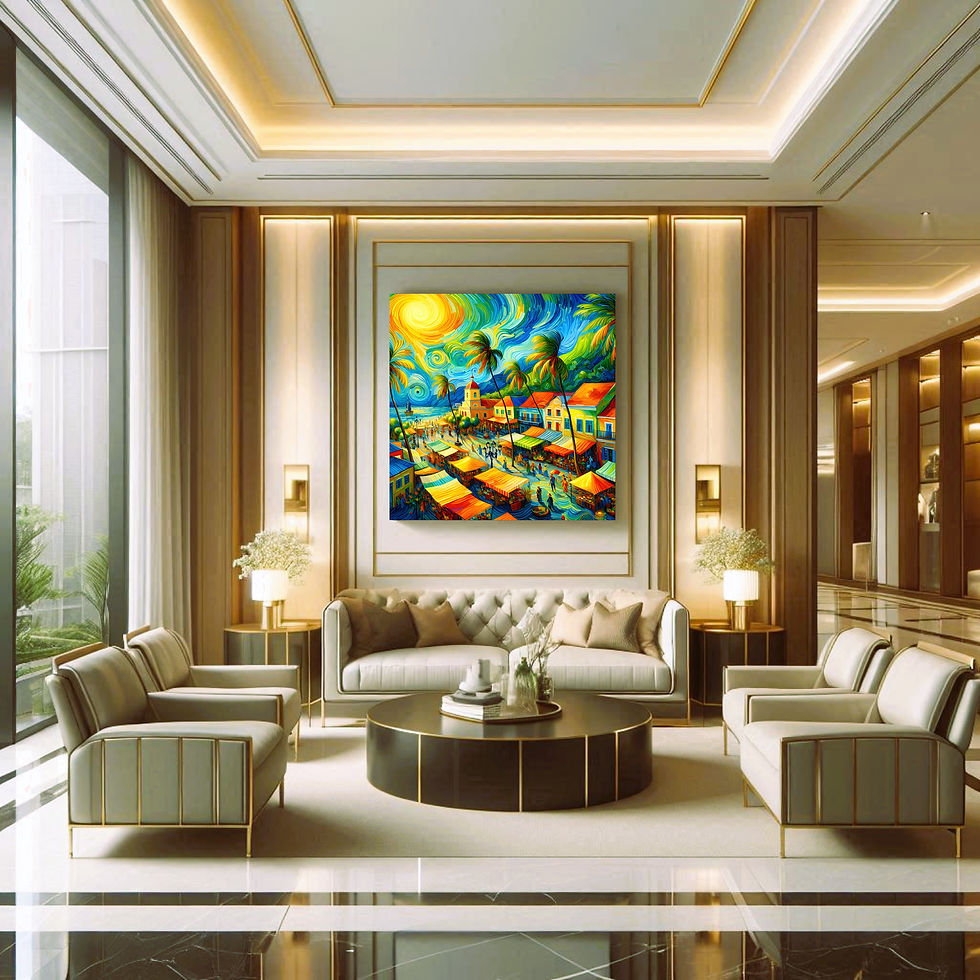 Thumbnail: Tropical Market office wall art contemporary workspace interior