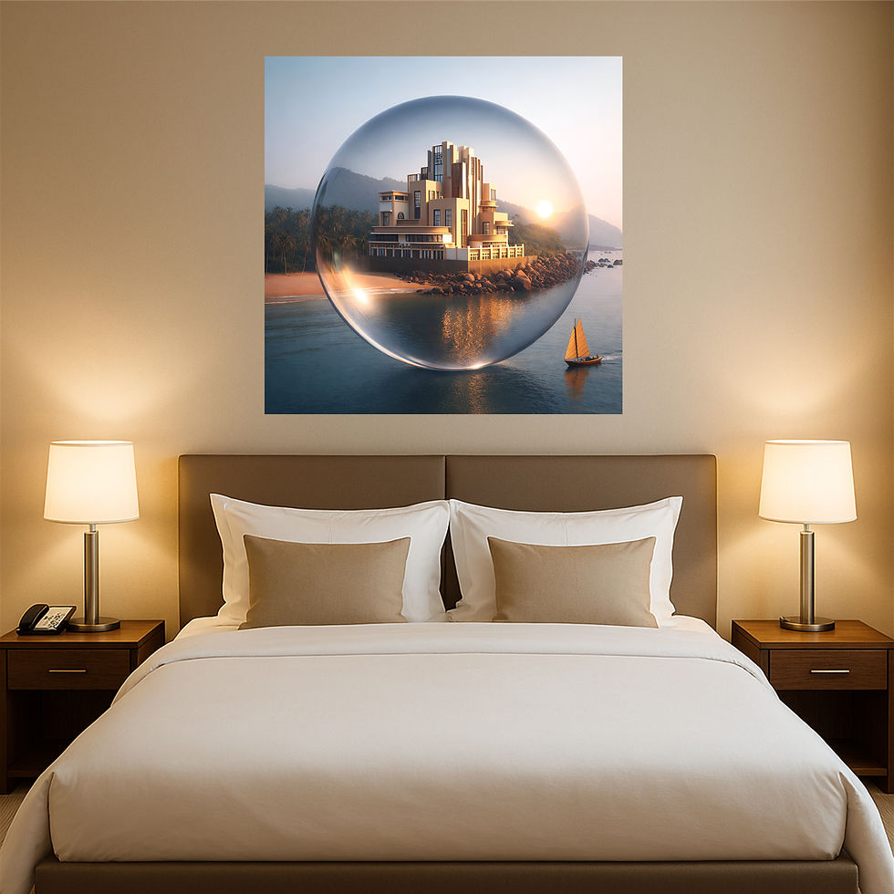 Thumbnail: Coastal Pavilion Metal Wall Art | Arven Studio