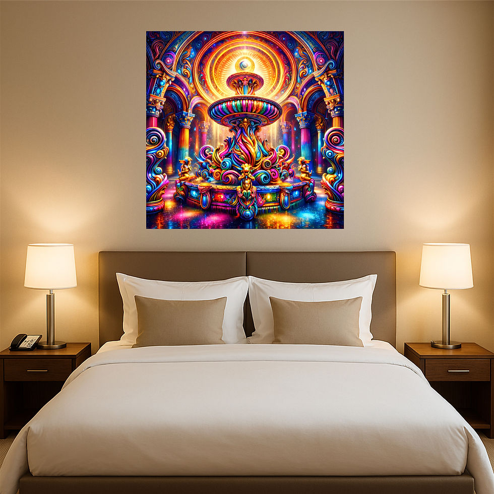 Thumbnail: Radiant Fountain Hall aluminium wall art luxury hotel interior