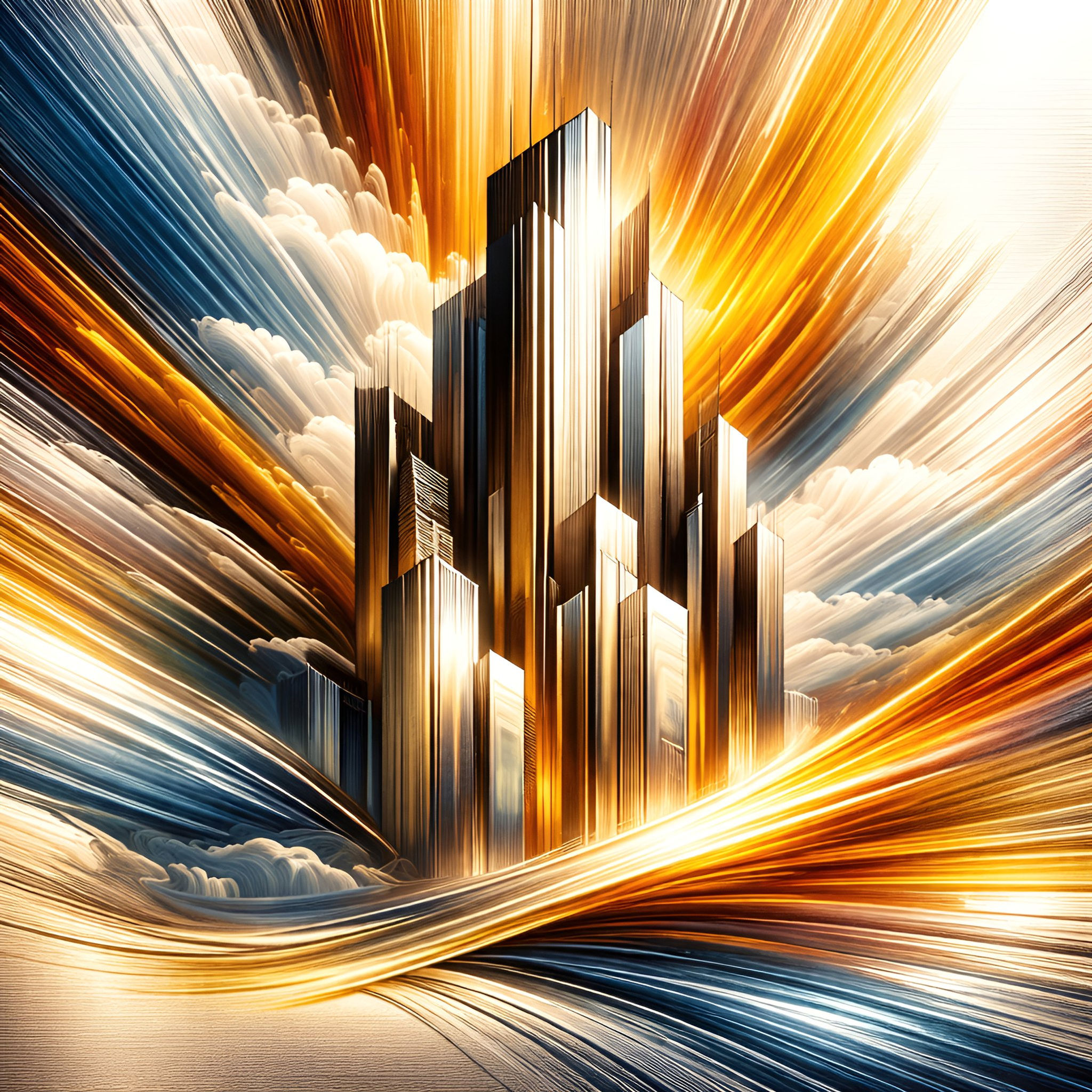 Solar Spire aluminium dibond wall art 60x60 cm metal print