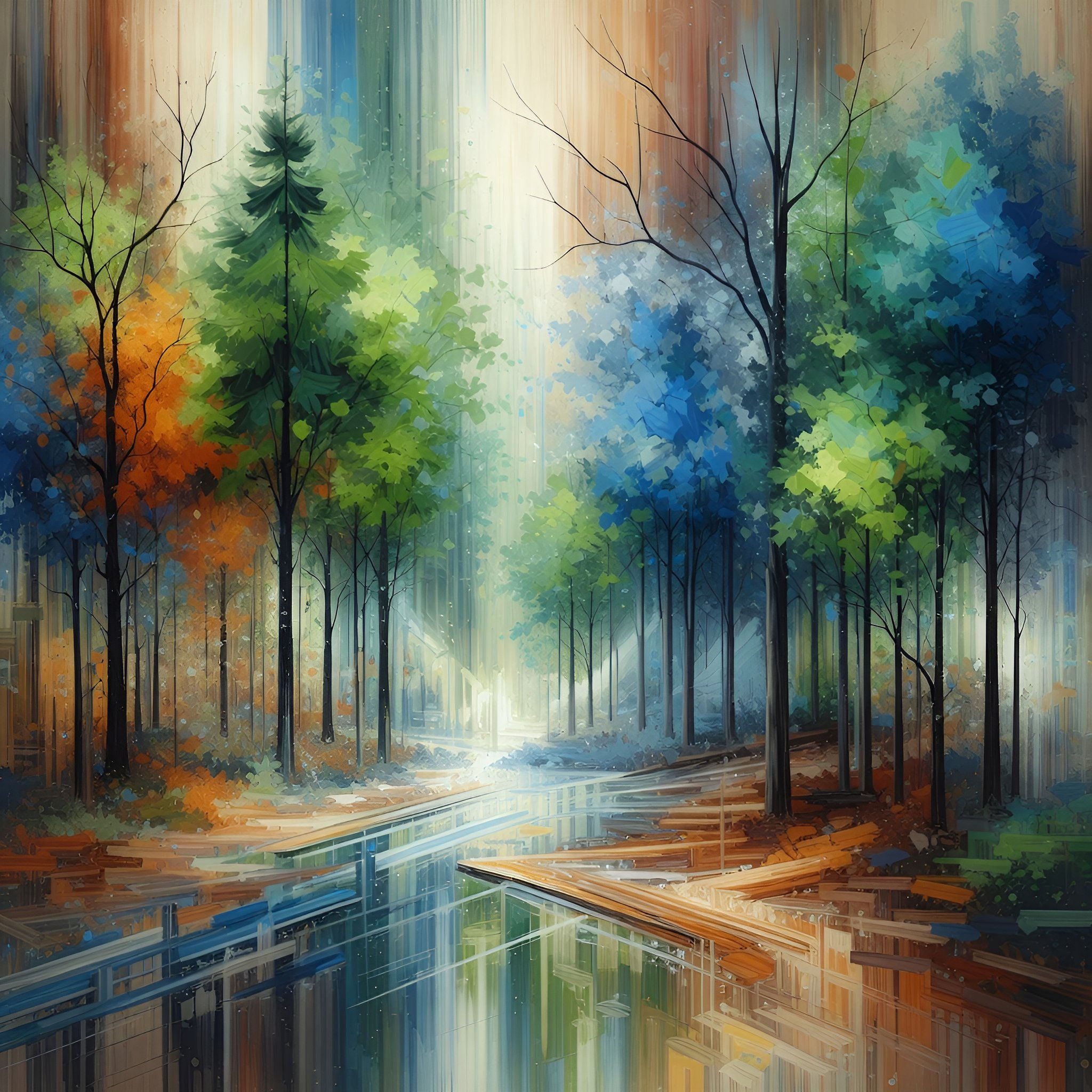 Reflective Grove Metal Wall Art | Arven Studio