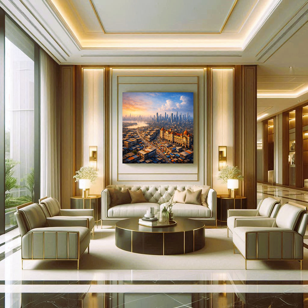 Thumbnail: Coastal City Horizon Metal Wall Art | Arven Studio