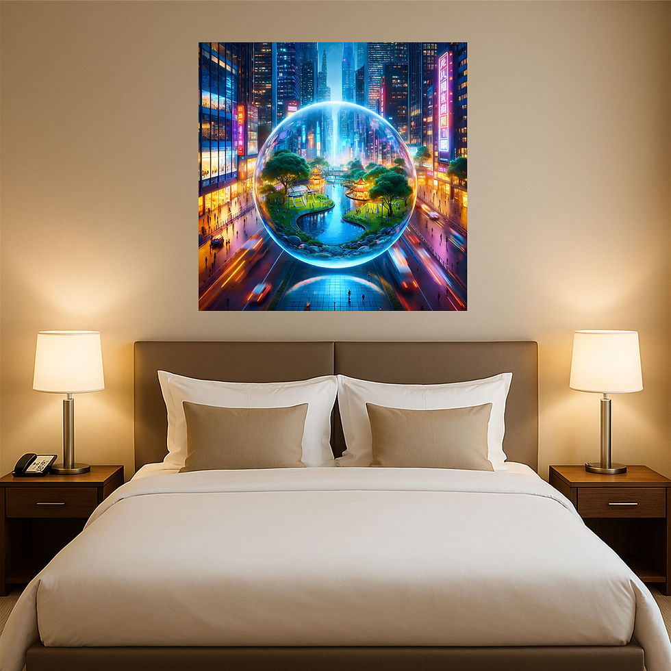 Thumbnail: Urban Sanctuary aluminium wall art luxury hotel interior