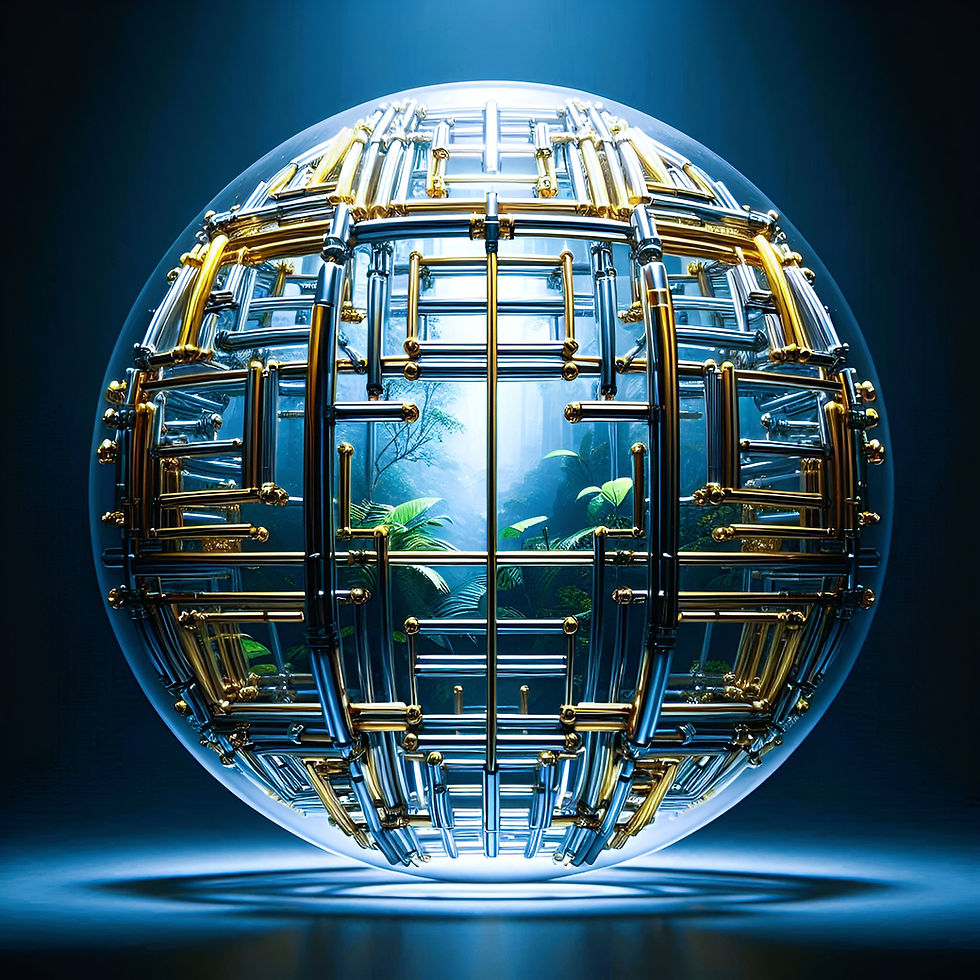 Orbital Structure aluminium dibond wall art 60x60 cm metal print