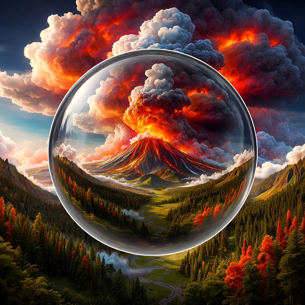 Thumbnail: Ember Mountain aluminium dibond wall art 60x60 cm metal print