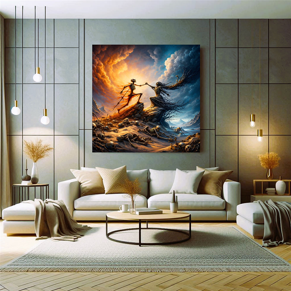 Thumbnail: Ember Horizon metal wall art modern living room interior