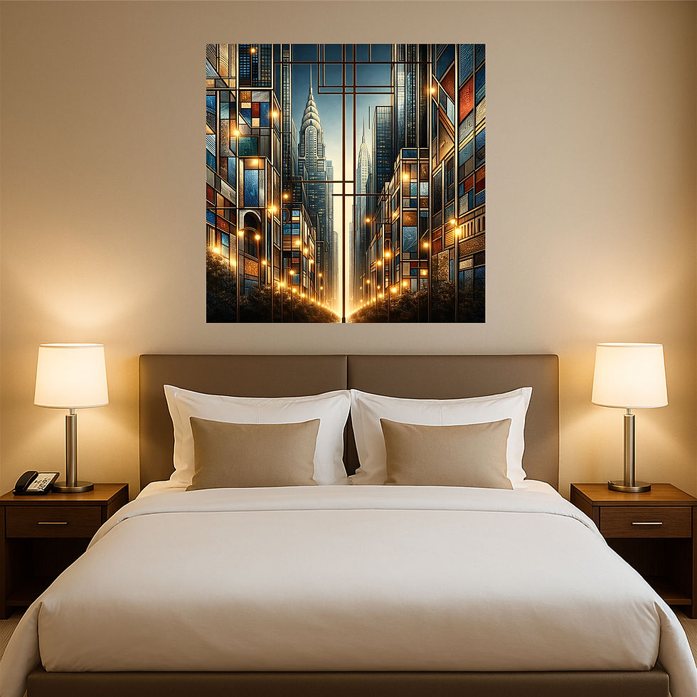 Thumbnail: Golden Corridor aluminium wall art luxury hotel interior