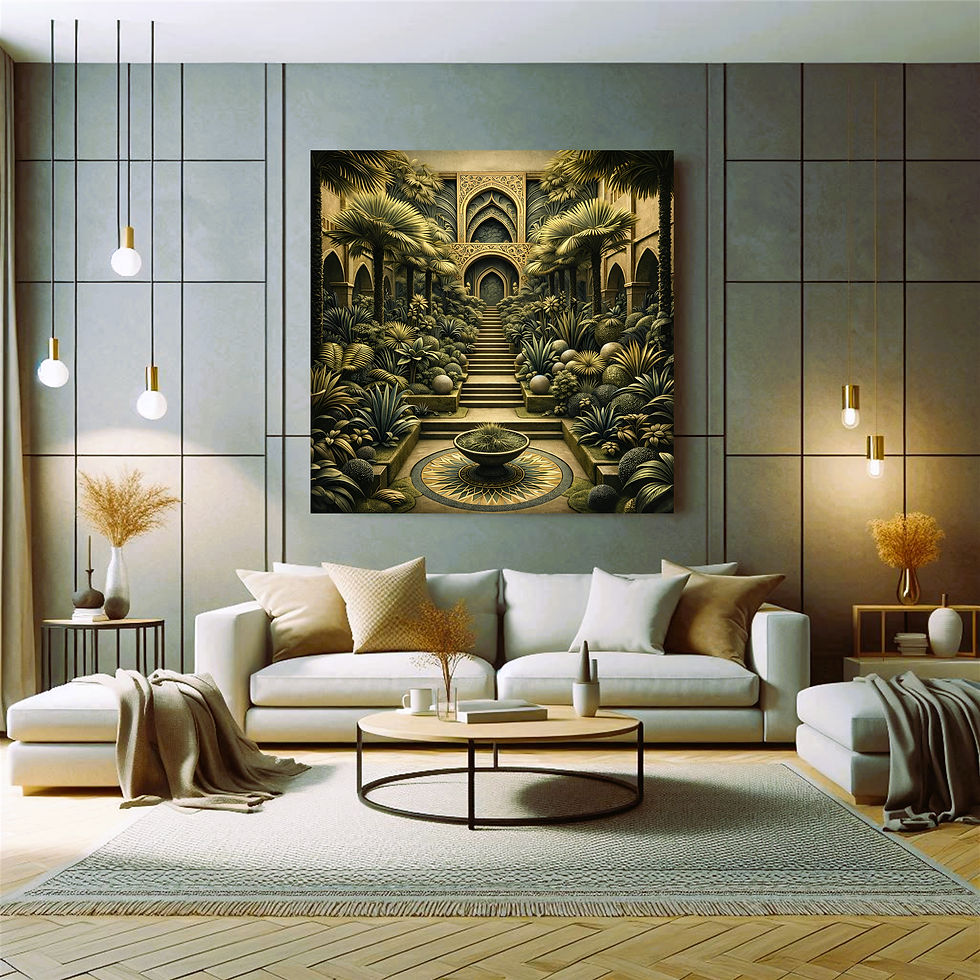 Thumbnail: Desert Courtyard Gate metal wall art modern living room interior