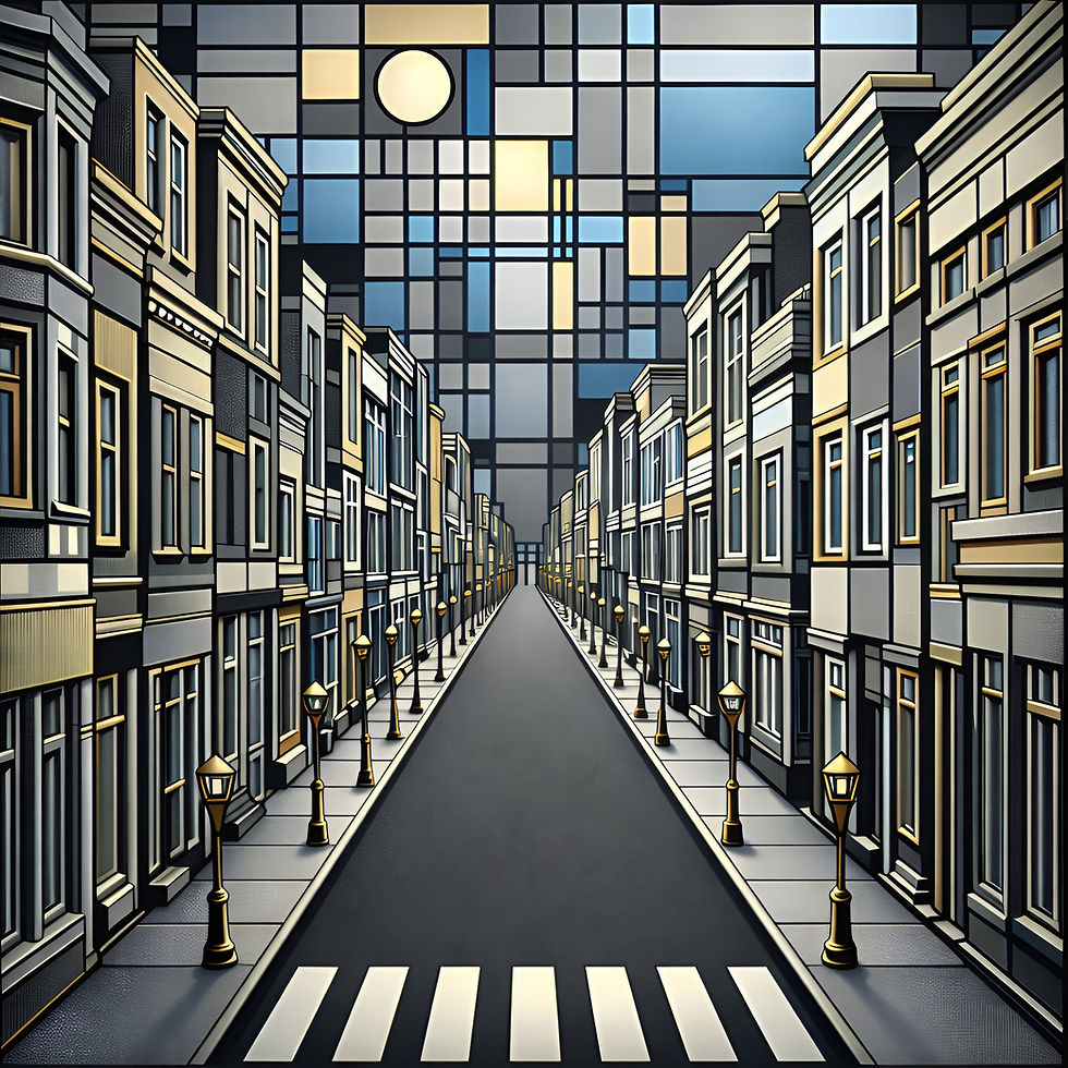 Silent Avenue aluminium dibond wall art 60x60 cm metal print