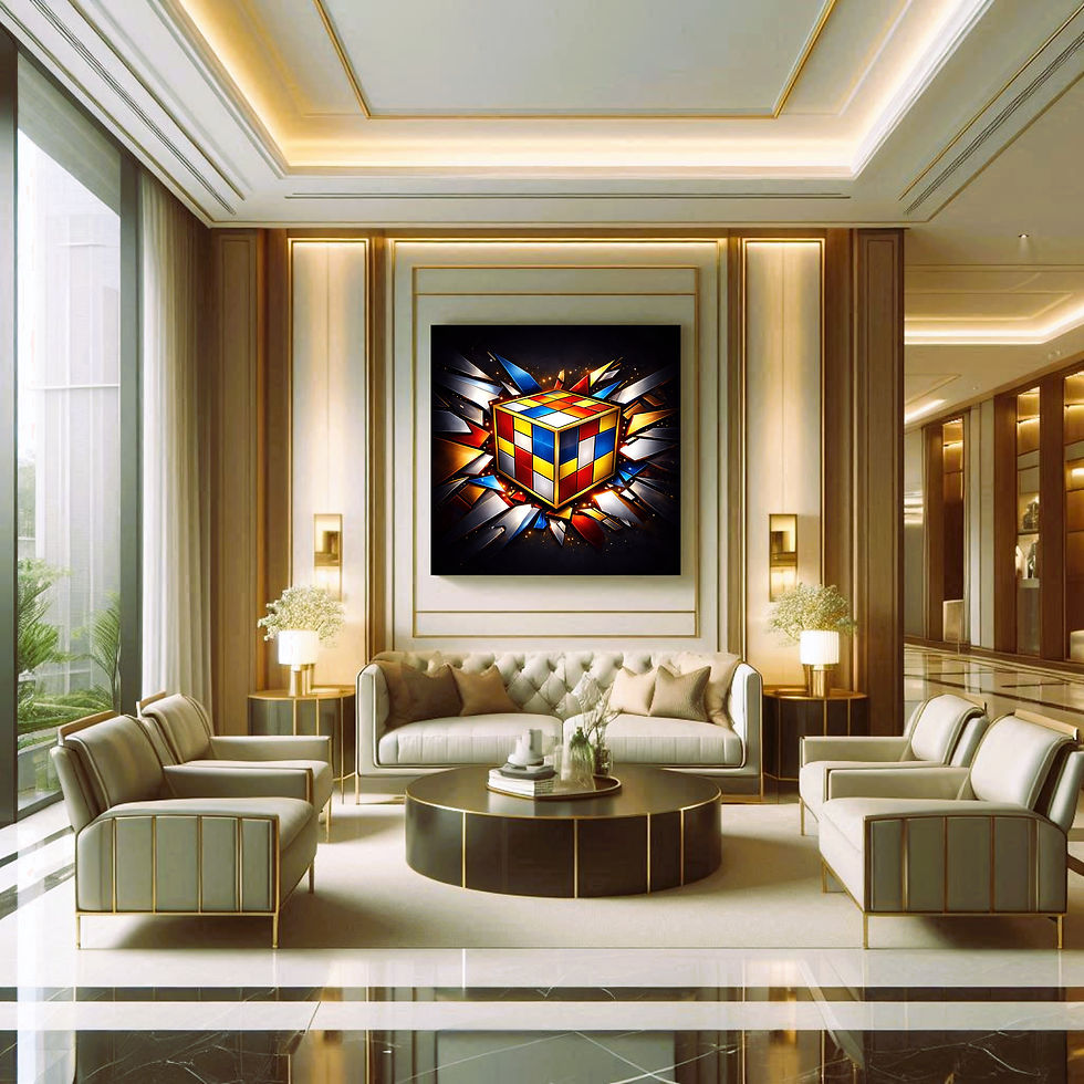 Thumbnail: Exploding Prism office wall art contemporary workspace interior