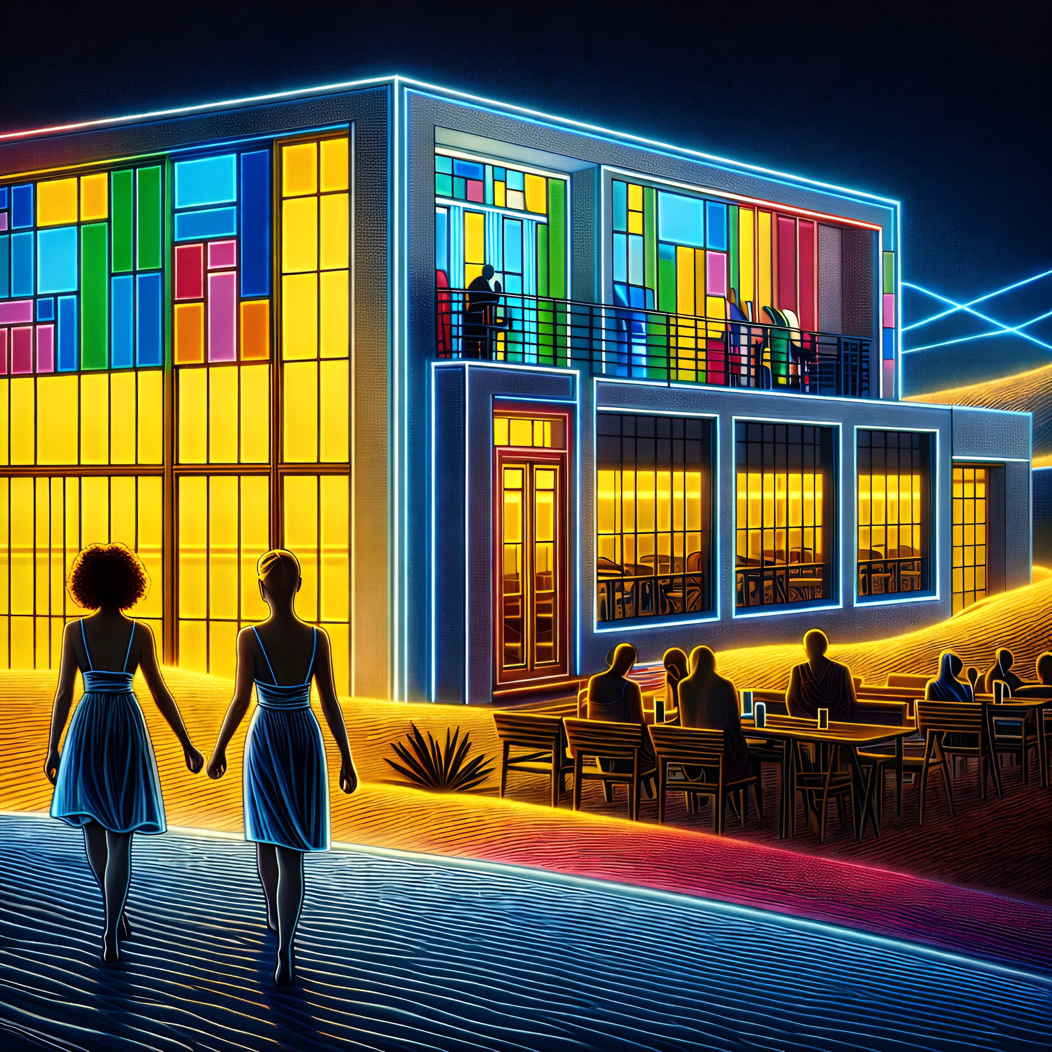 Luminous Pavilion aluminium dibond wall art 60x60 cm metal print