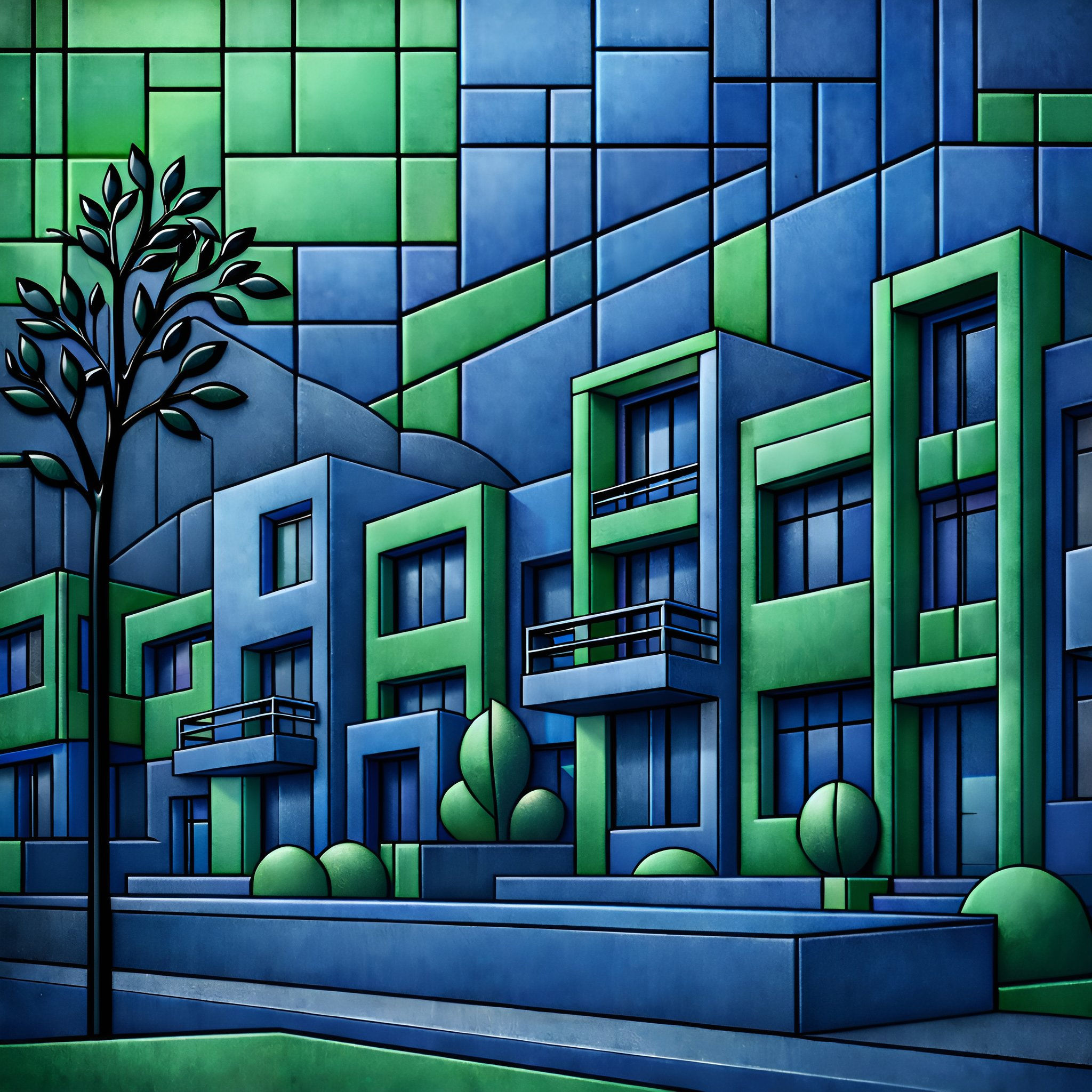 Emerald Facades Metal Wall Art | Arven Studio